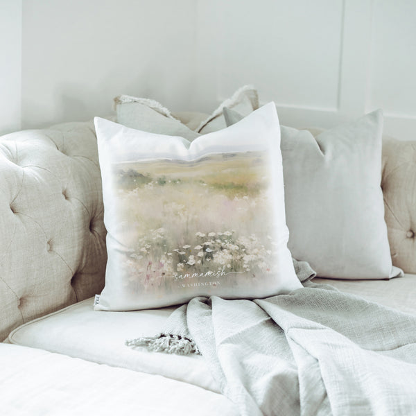 Custom Location Spring Landscape Pillow Cover