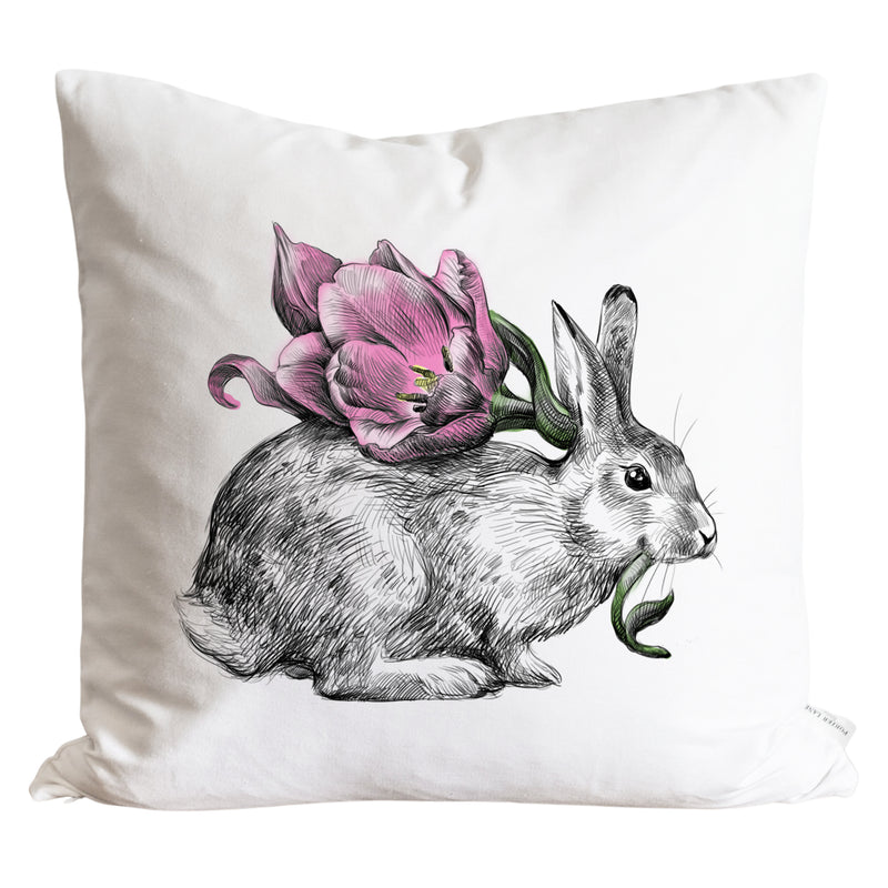 Tulip Rabbit Pillow Cover