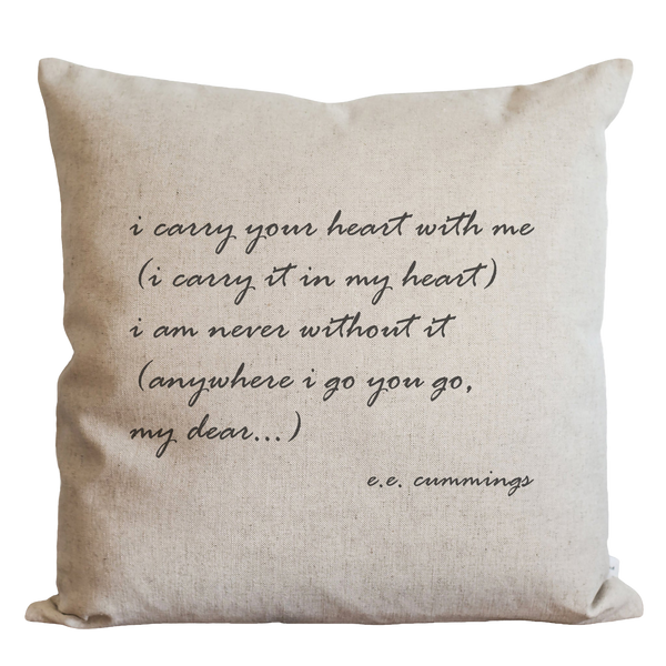 I Carry Your Heart Pillow Cover