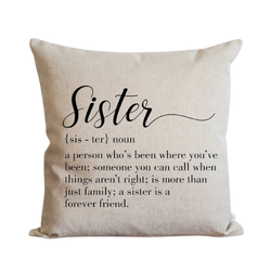 Sister Definition Pillow Cover.