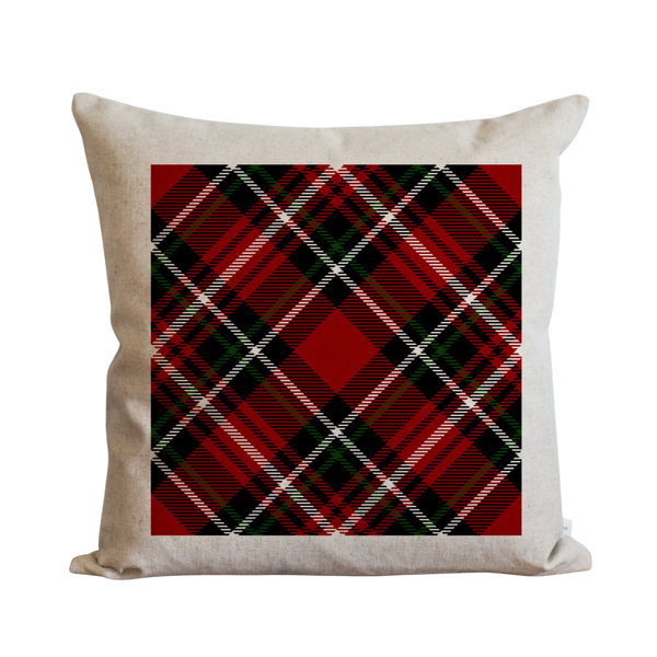 Red discount tartan pillows