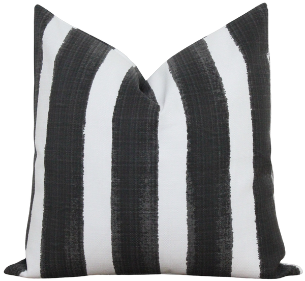 Black and best sale white striped pillow