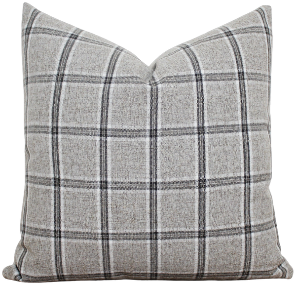 Gray plaid pillow store covers