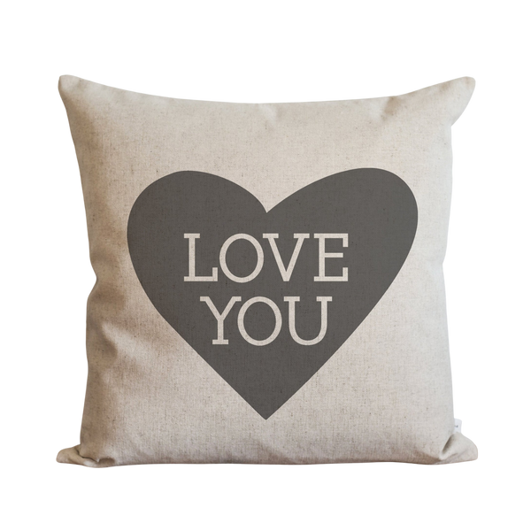 Love You Heart Pillow Cover.