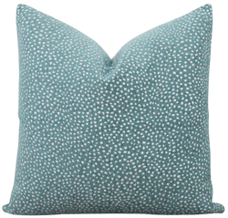Aqua Pillow Cover with White Dots | Maggie