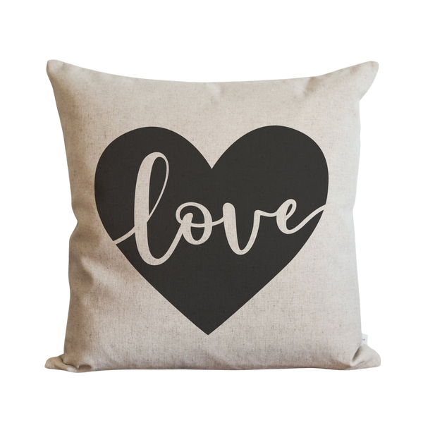 Love Heart {Gray} Pillow Cover.