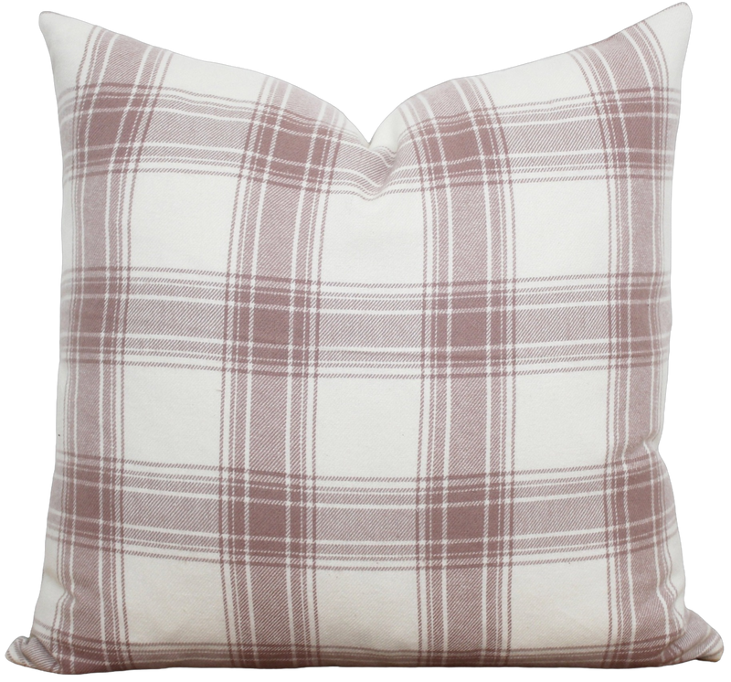Pink Plaid Pillow Cover | Halsey