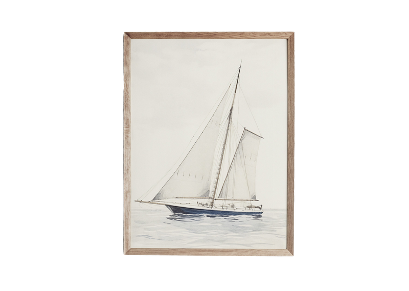 a painting of a sailboat in the ocean