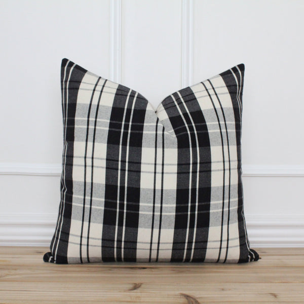 Black plaid pillow covers sale