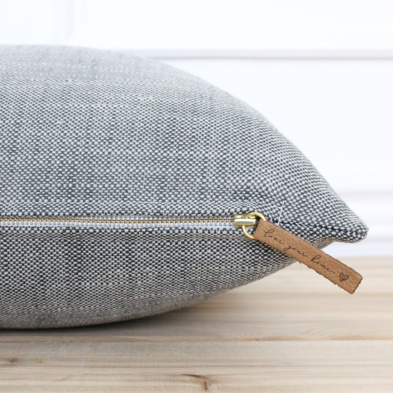 Charcoal Gray Outdoor Pillow | Dixie
