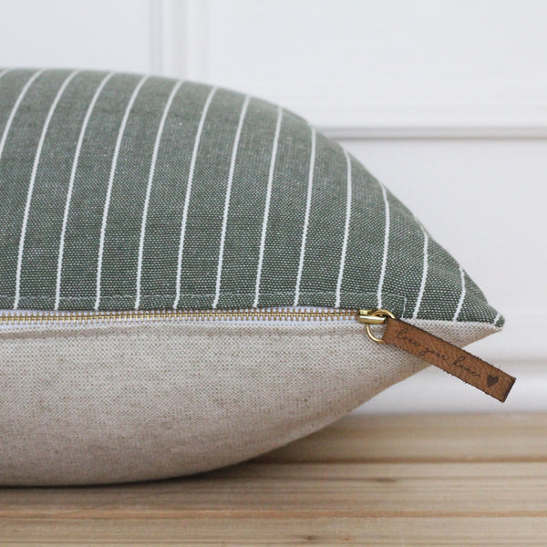 Green Stripe Pillow Cover | Grady