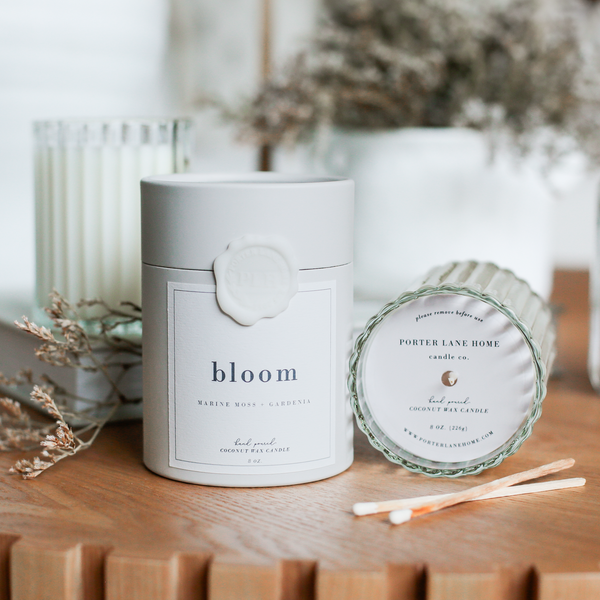 BLOOM | Marine Moss + Gardenia Fluted Candle
