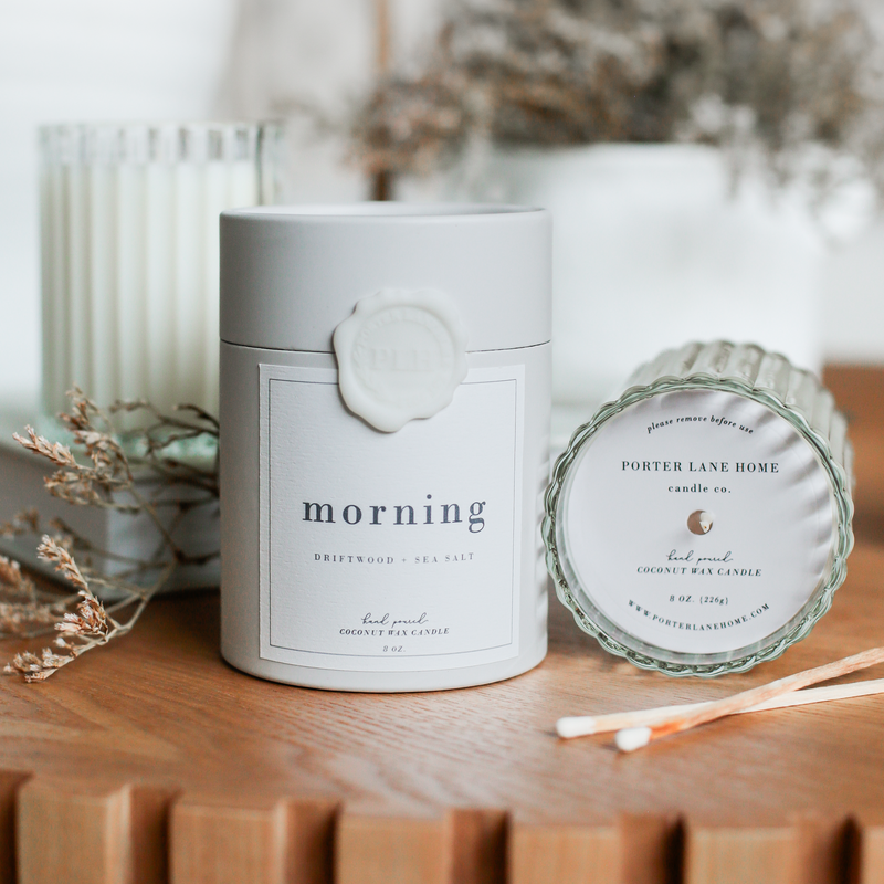 MORNING | Driftwood + Sea Salt Fluted Candle