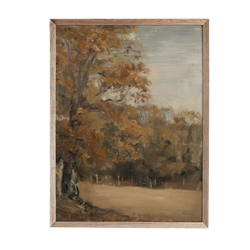 a painting of a tree in a field