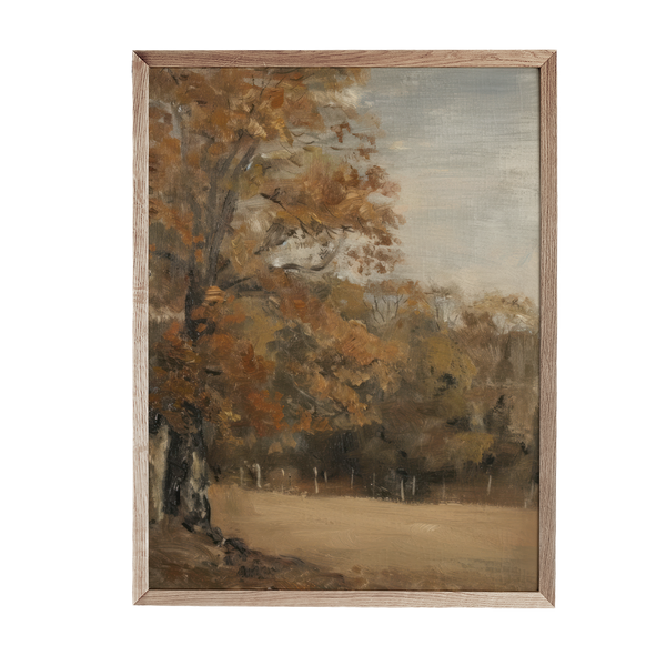 a painting of a tree in a field