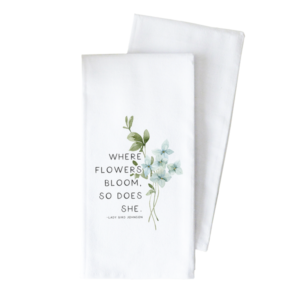 Flowers Bloom Tea Towel