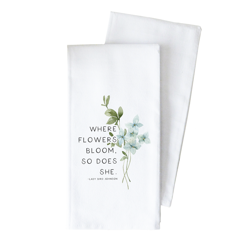 Flowers Bloom Tea Towel