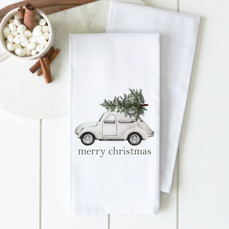 Merry Christmas Tree Bug Tea Towel