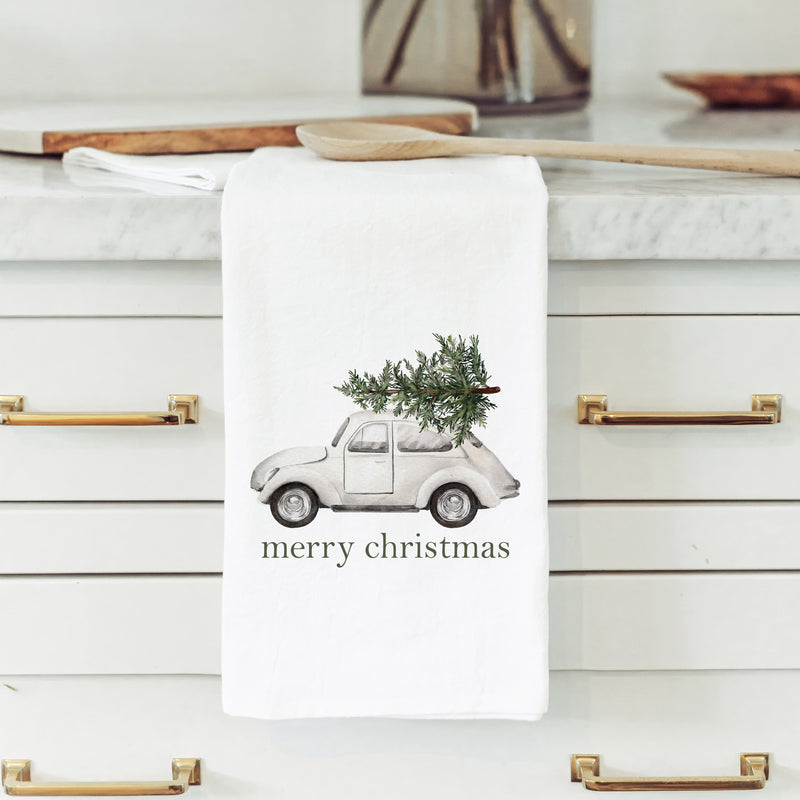 Merry Christmas Tree Bug Tea Towel