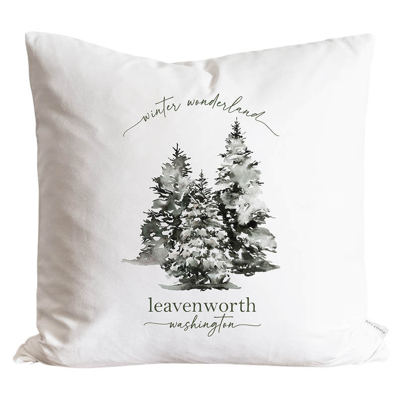 Custom Location Winter Wonderland Pillow Cover