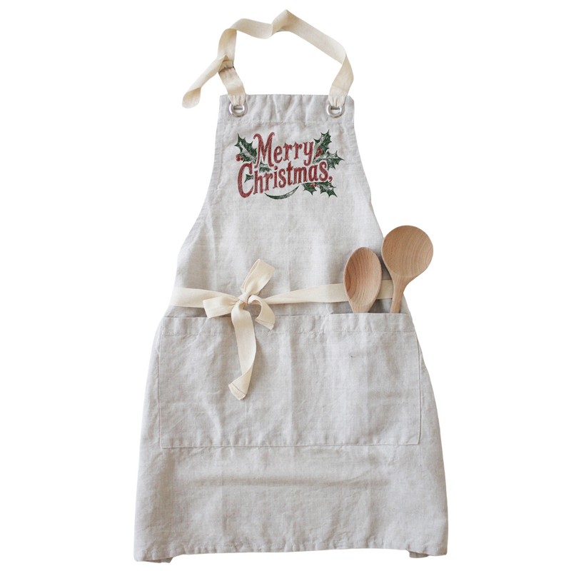 Merry Christmas Holly Apron