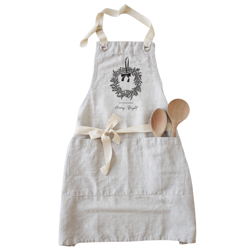 Merry + Bright Wreath Apron