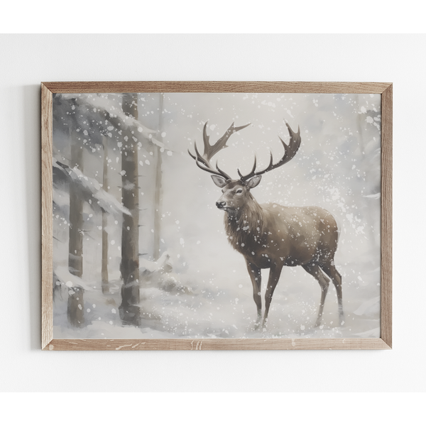 Winter Elk Art Print
