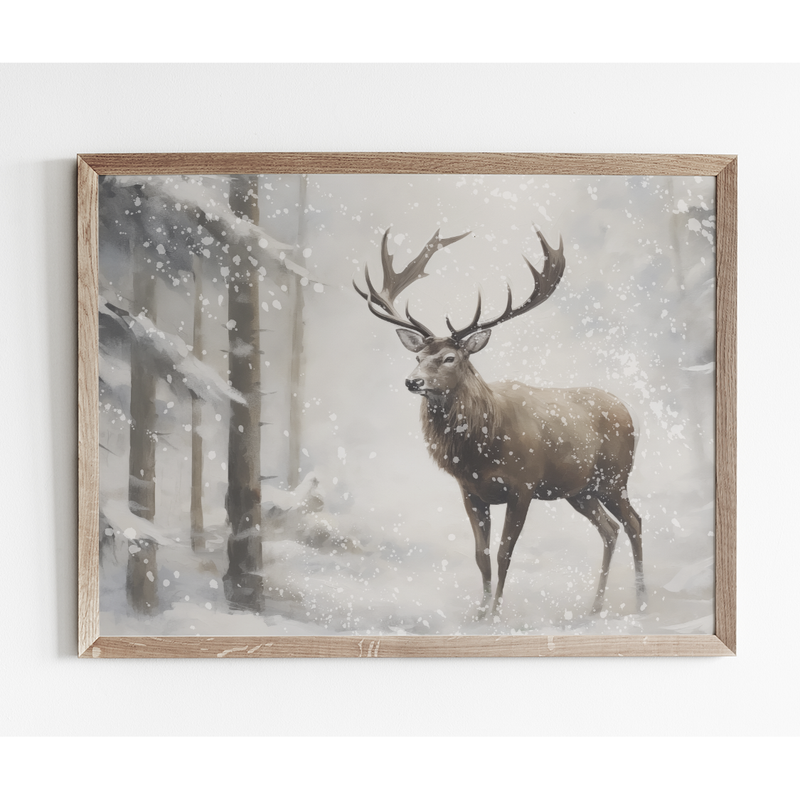 Winter Elk Art Print