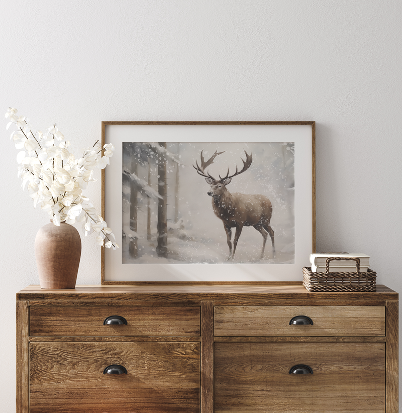 Winter Elk Art Print