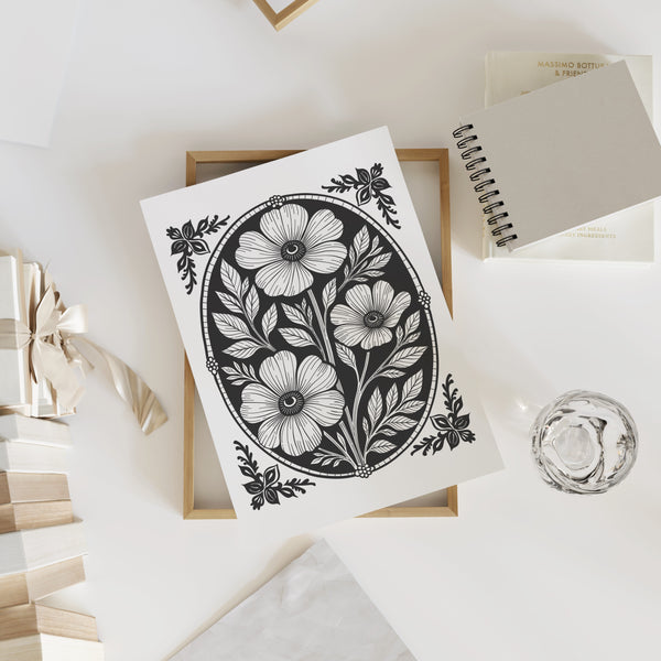 Floral Stamp Art Print