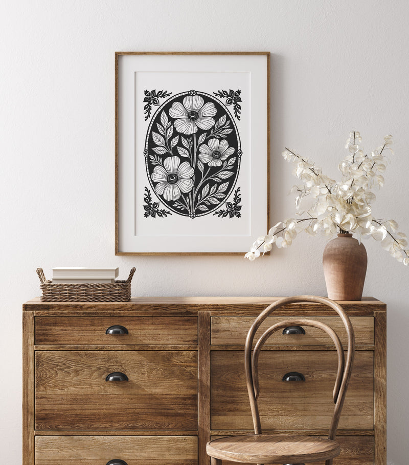 Floral Stamp Art Print