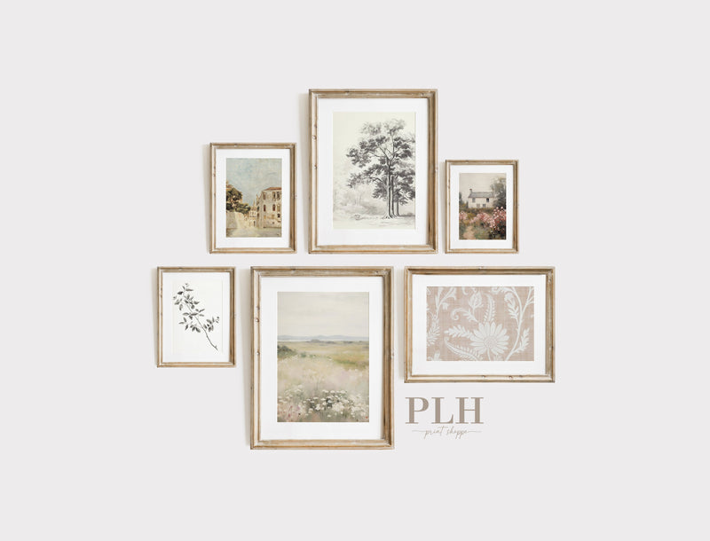 Vintage Field Landscape Art Print | AC6007