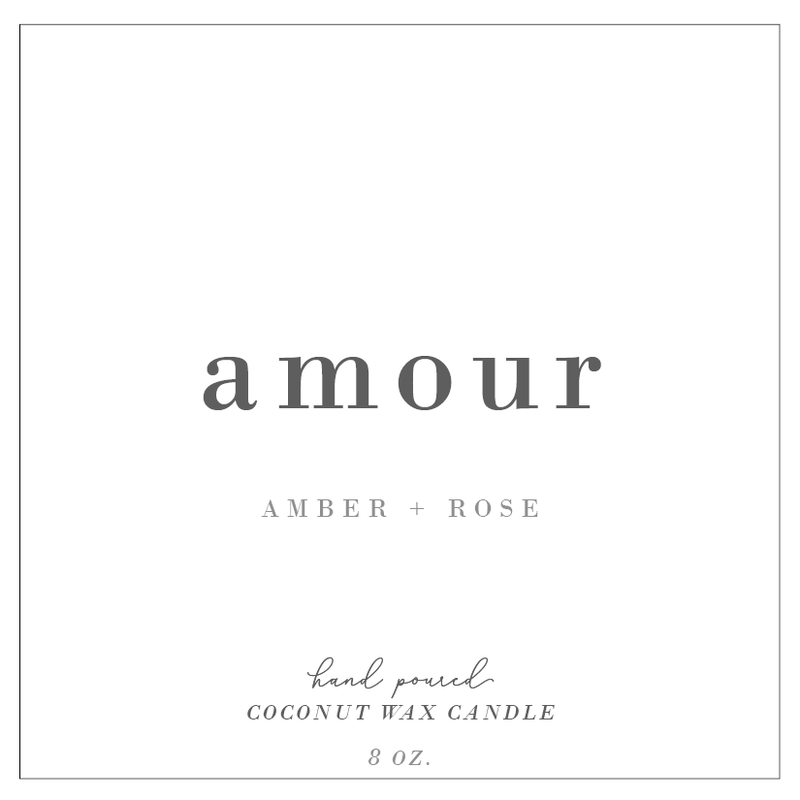 Amour | Amber + Rose Fluted Coconut Wax Candle