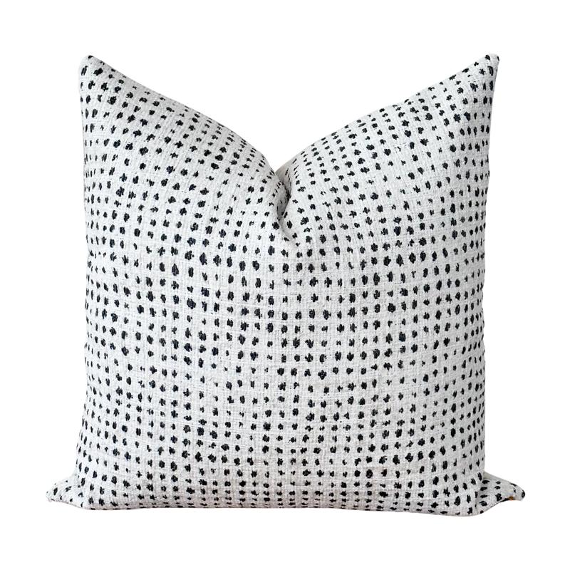Woven Black and White Dot Pillow Cover | Celeste