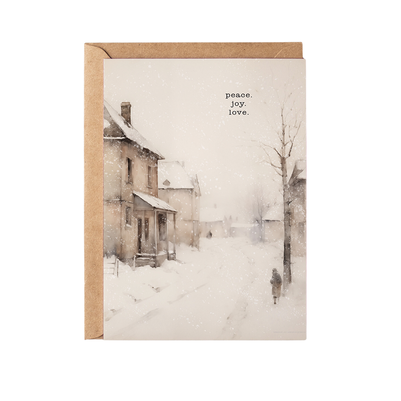 Snowy Street Greeting Card