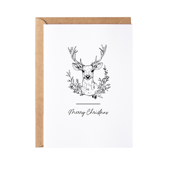 Merry Christmas Deer Greeting Card