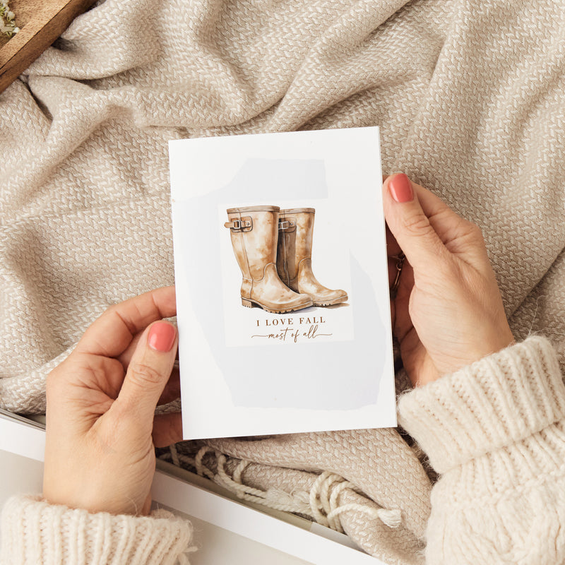 Fall Boots Greeting Card