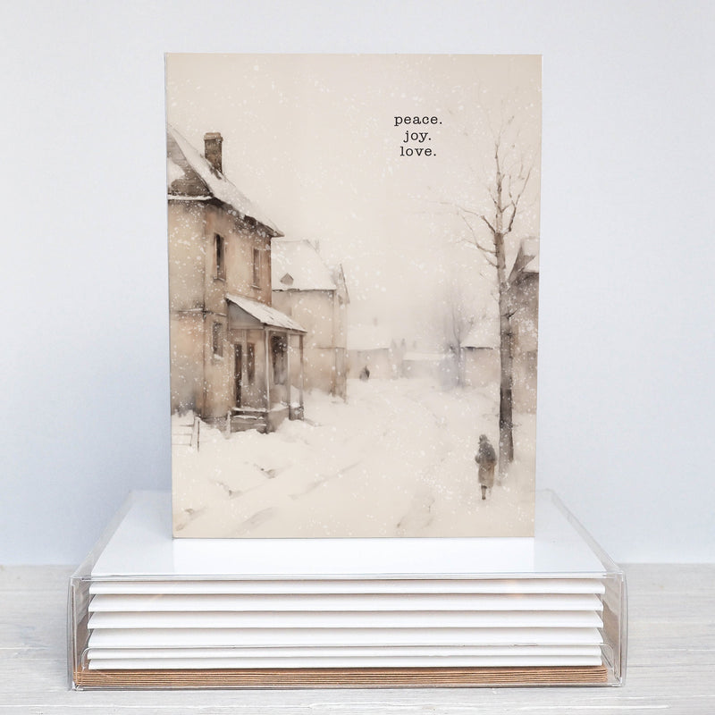 Snowy Street Greeting Card