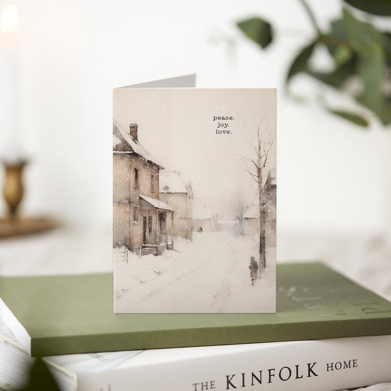 Snowy Street Greeting Card