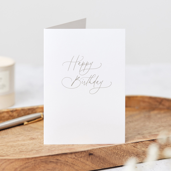 Happy Birthday Script Greeting Card