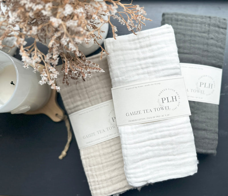 Gauze Fringe Tea Towel Set