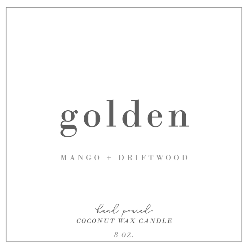 Golden | Mango + Driftwood Fluted Coconut Wax Candle