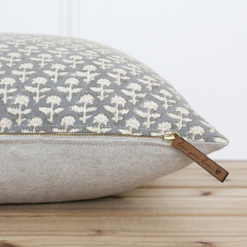 Gray Hand Block Pillow Cover | Hanes