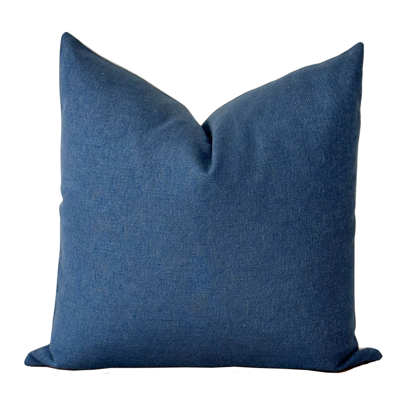 Indigo Blue Slubbed Linen Pillow Cover | Jonah