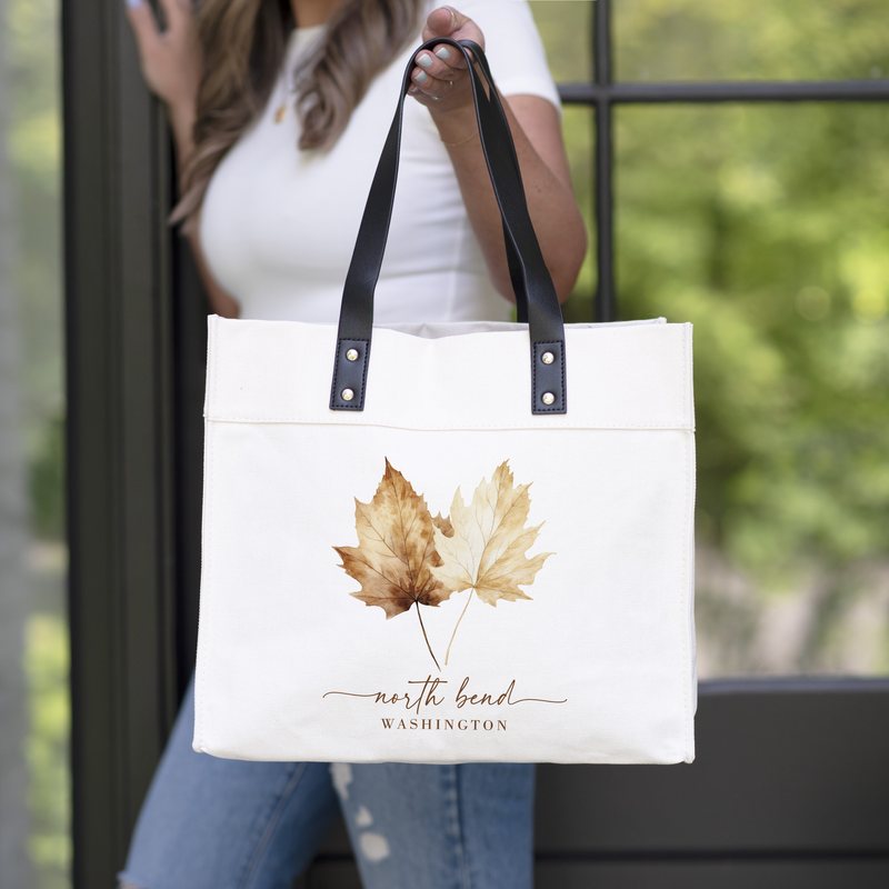 Custom City State Leaves Market Tote