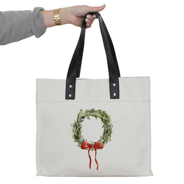 Christmas Wreath Market Tote
