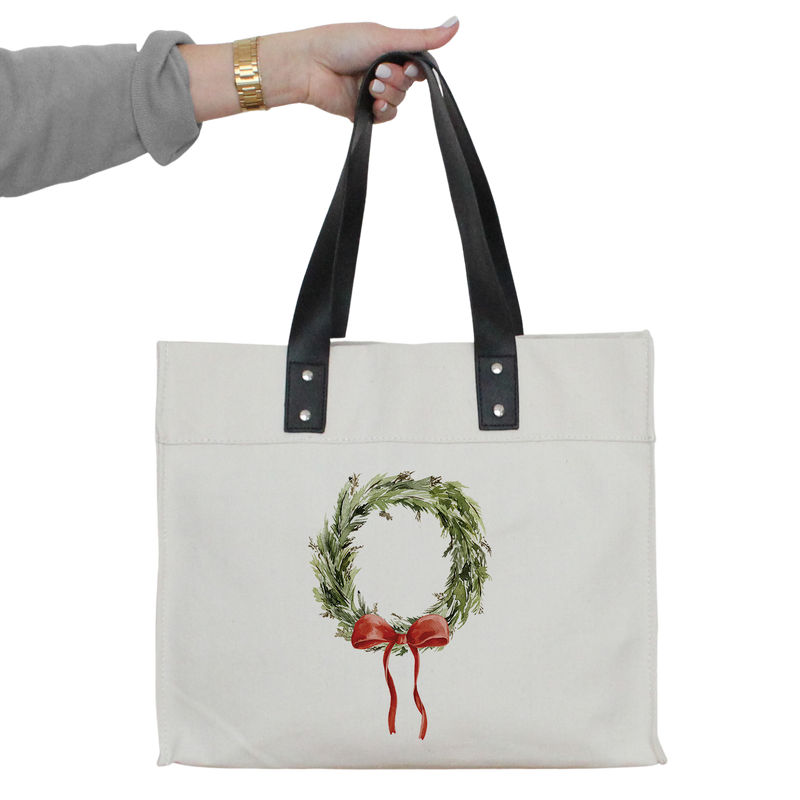 Christmas Wreath Market Tote