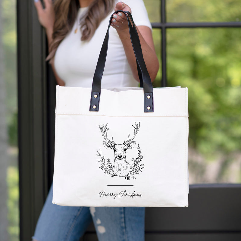 Merry Christmas Deer Market Tote