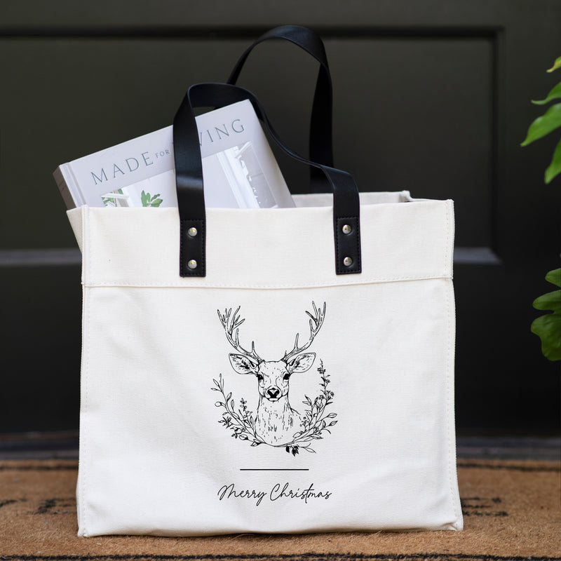Merry Christmas Deer Market Tote