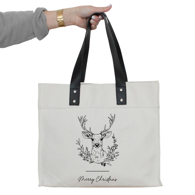 Merry Christmas Deer Market Tote